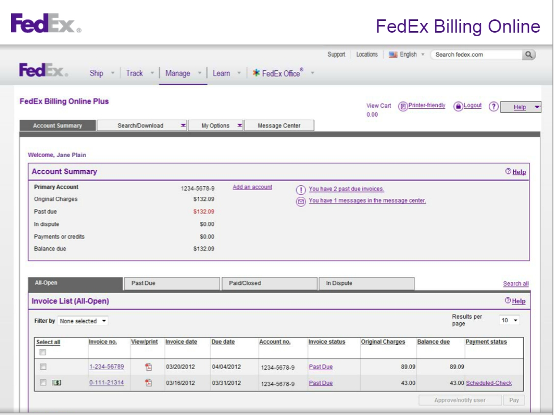 fedex invoice management financial services office the fedex invoice online