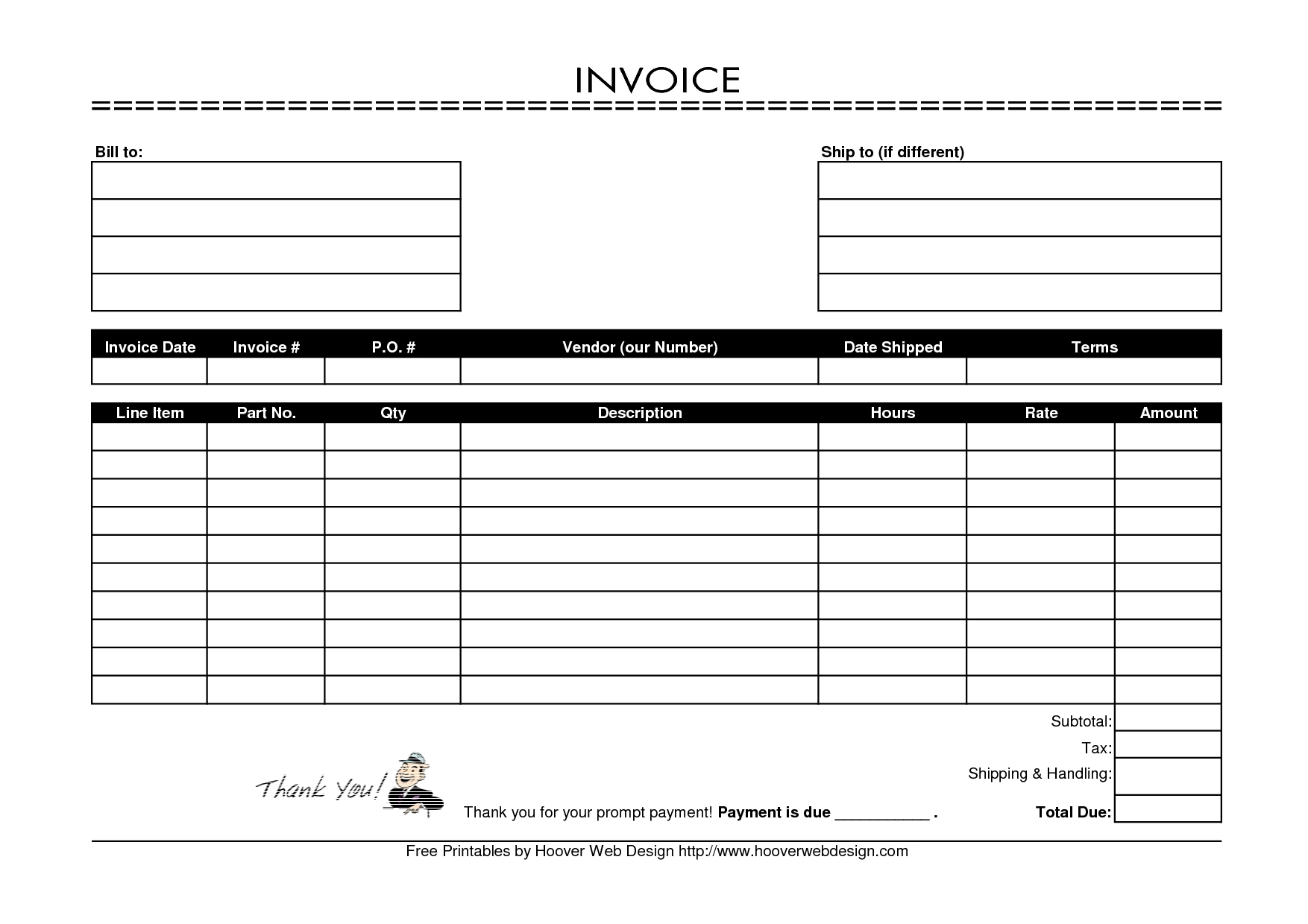 Free At T Bill Invoice Template Printable