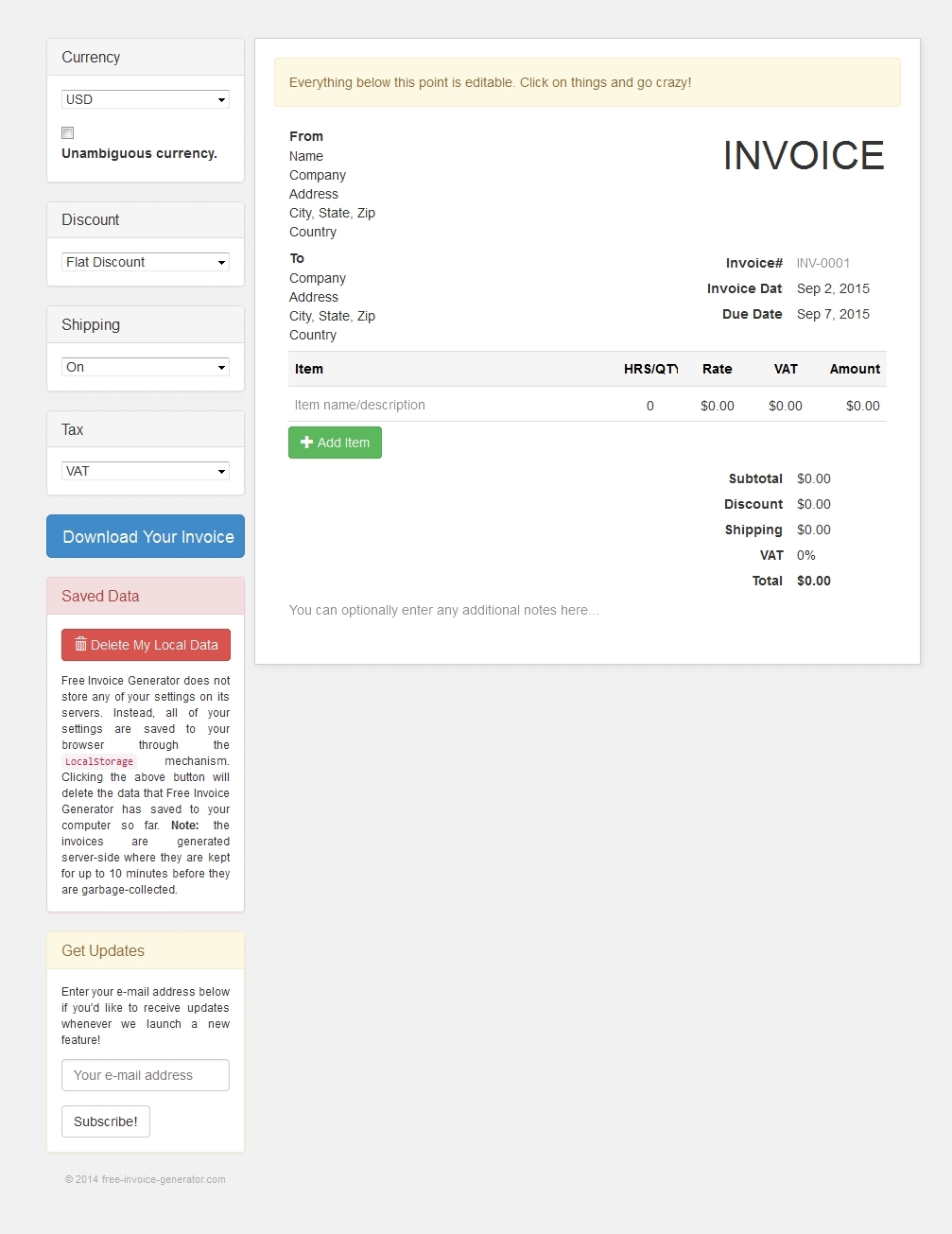 generate invoice online online free invoice generator invoice template free 2016 1007 X 1305