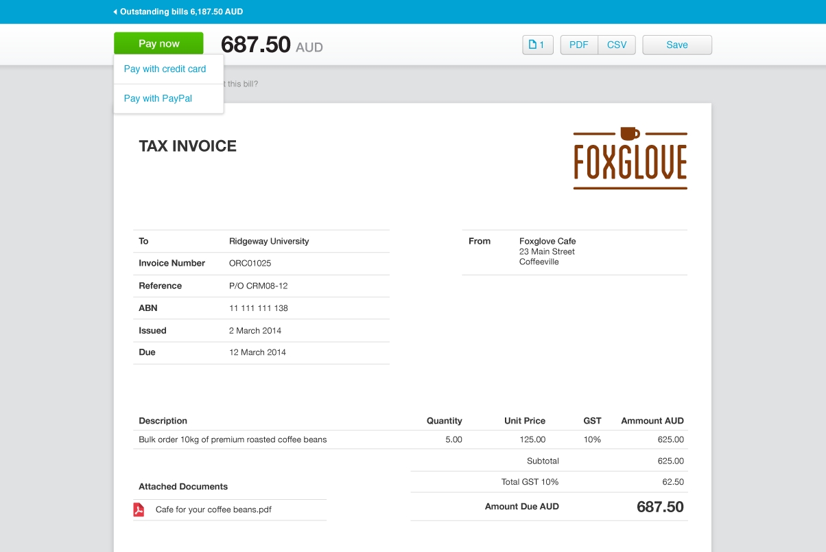 invoicing software xero online invoice payment