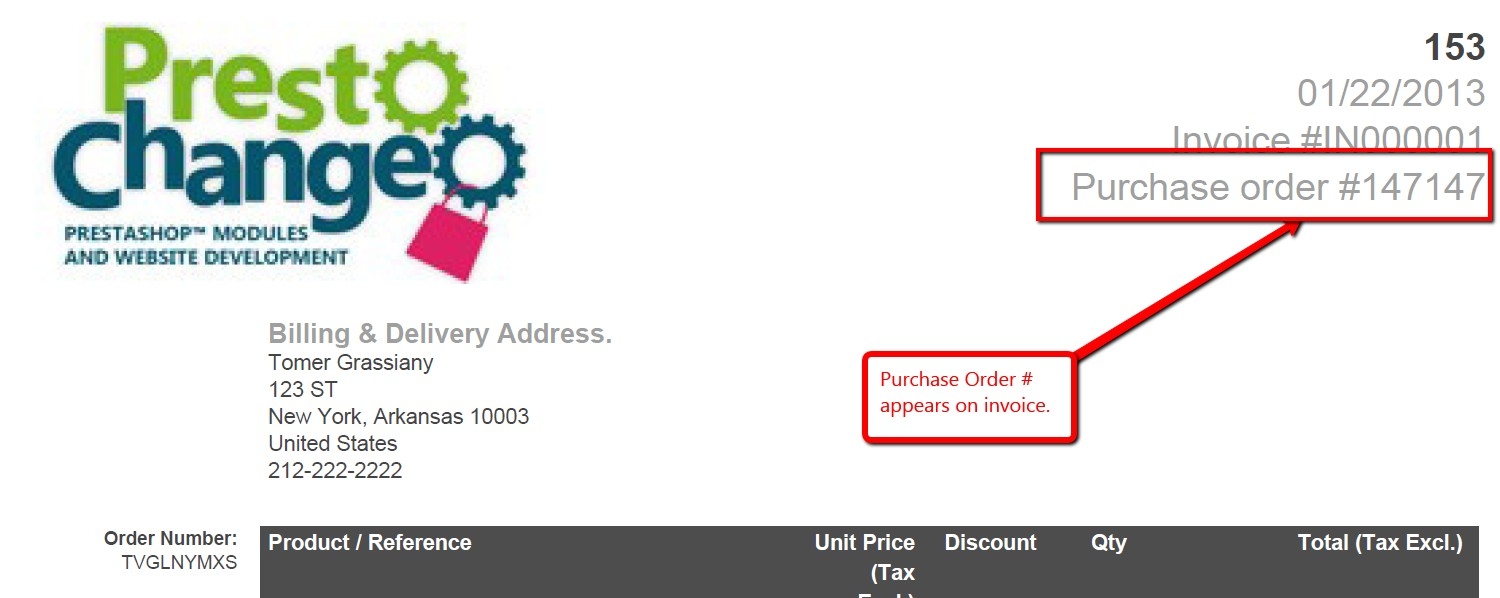 module purchase order accept payments using a purchase order po on invoice