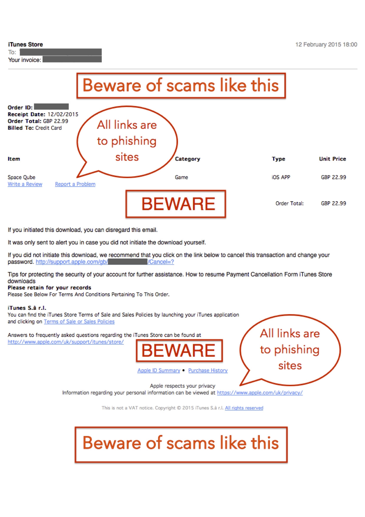 more phishing fake itunes invoice receipt it mortals make a fake invoice
