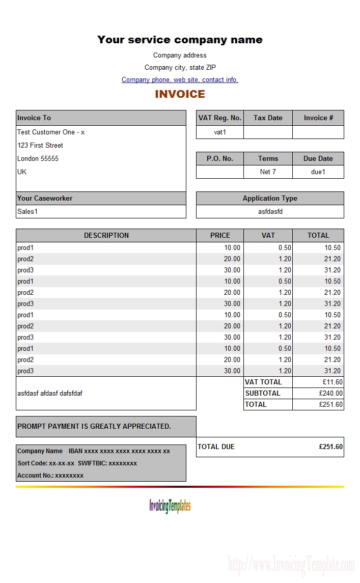 download invoice template for openoffice
