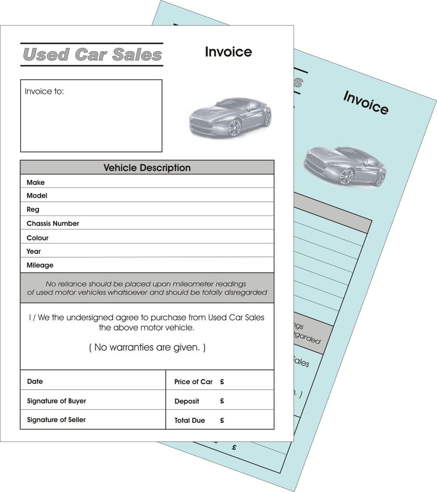 2 x used car sale invoice duplicate ncr pads ebay invoice for cars