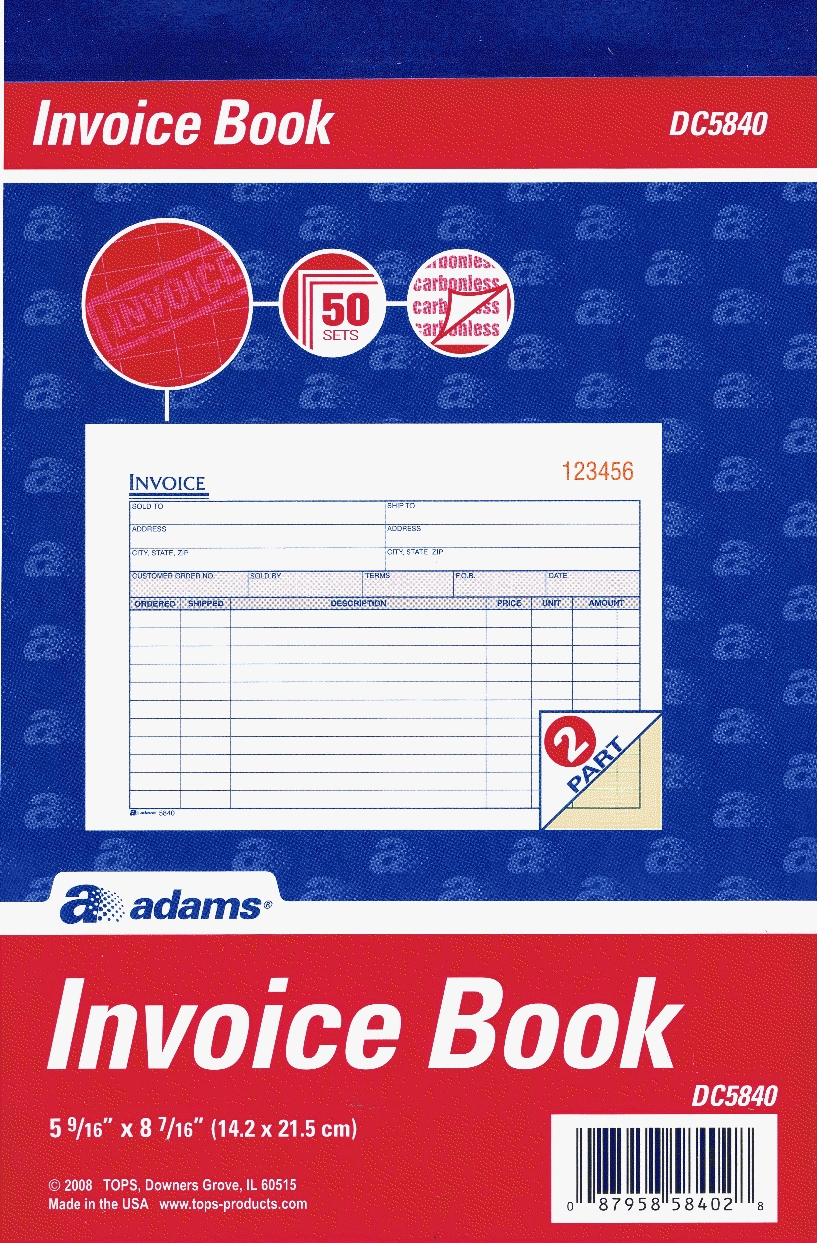 adams invoice books adams dc5840 invoice book 817 X 1243