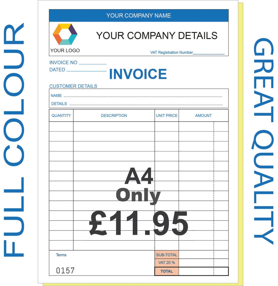 duplicate invoice pads personalised invoice book business office amp industrial ebay 972 X 1000