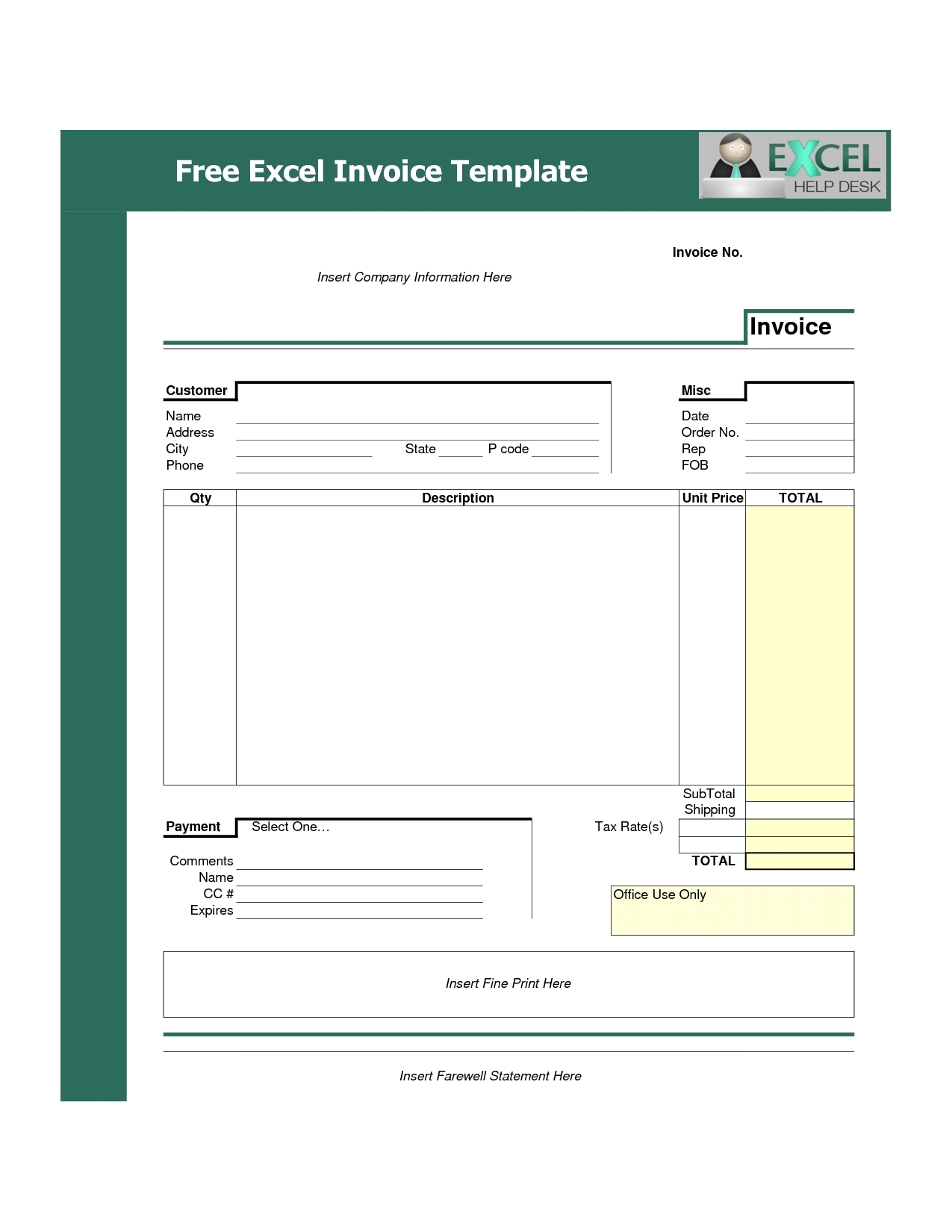 free download tax invoice format in excel invoice template free 2016 invoice format in excel download