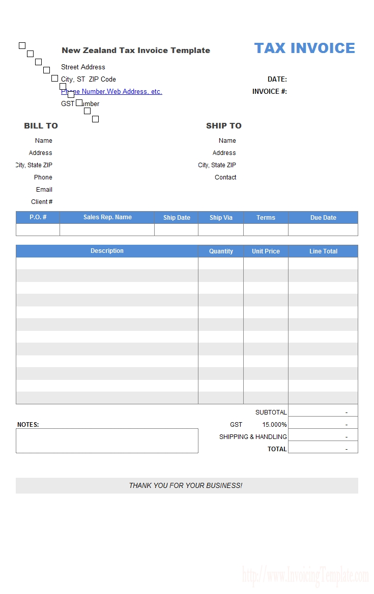 free new zealand tax invoice template free tax invoice template