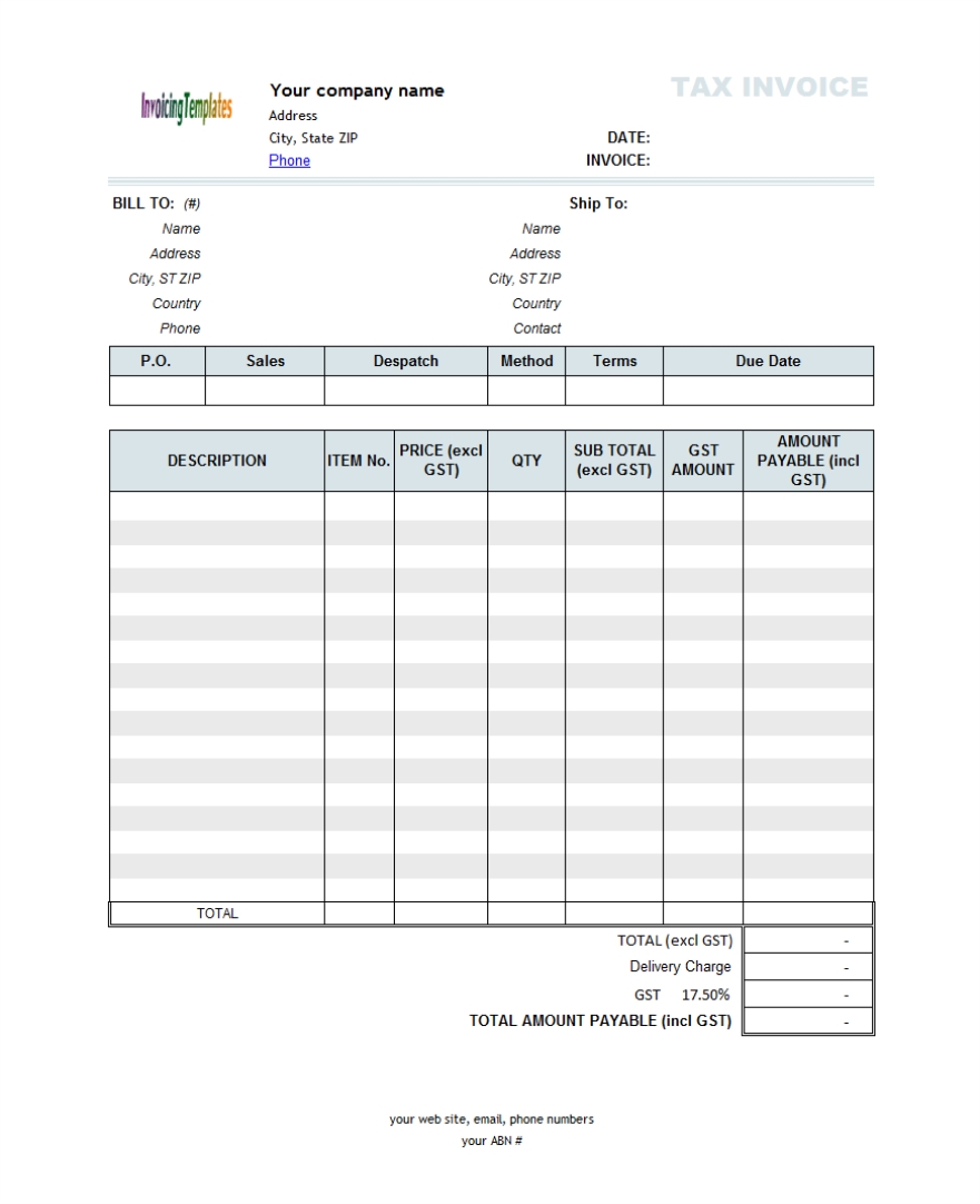 fillable invoice template invoice template ideas