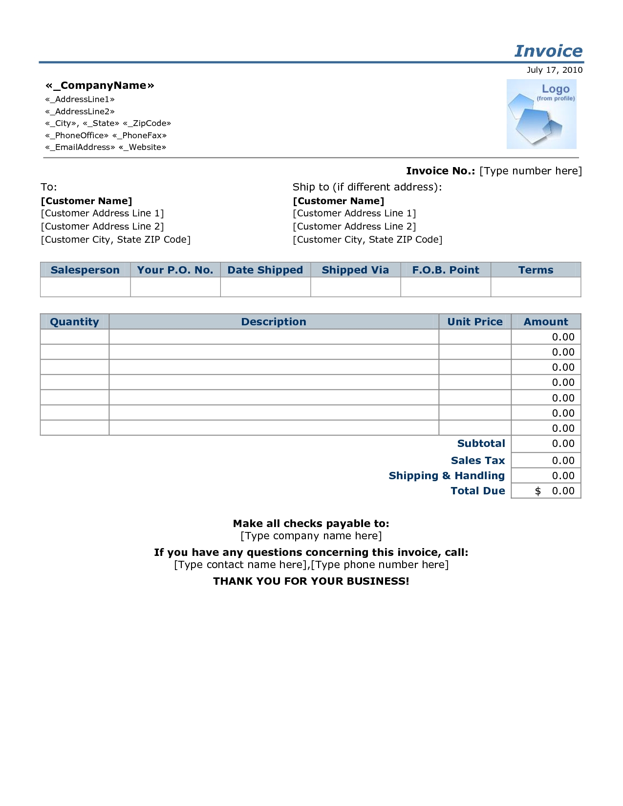 invoice for small business invoice template ideas