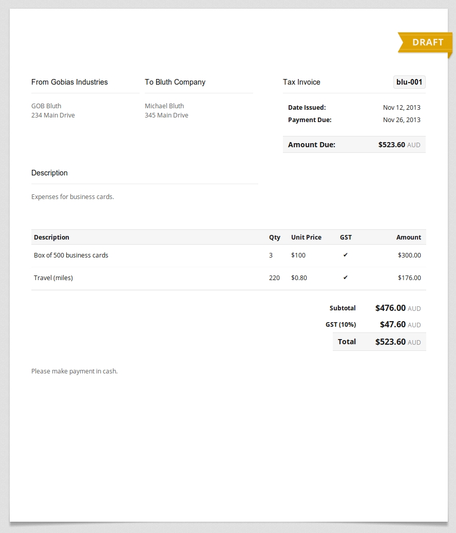 new feature expense tracking make an invoice