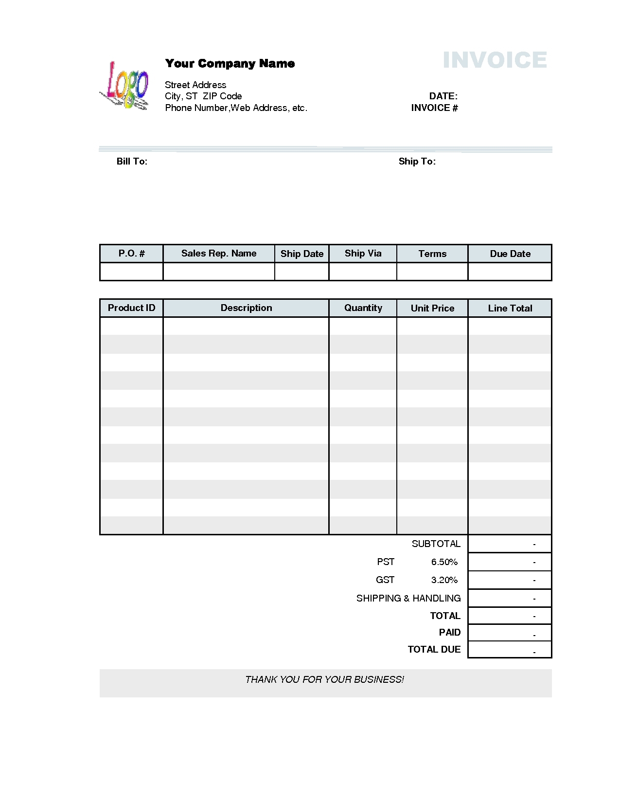 sample simple invoices