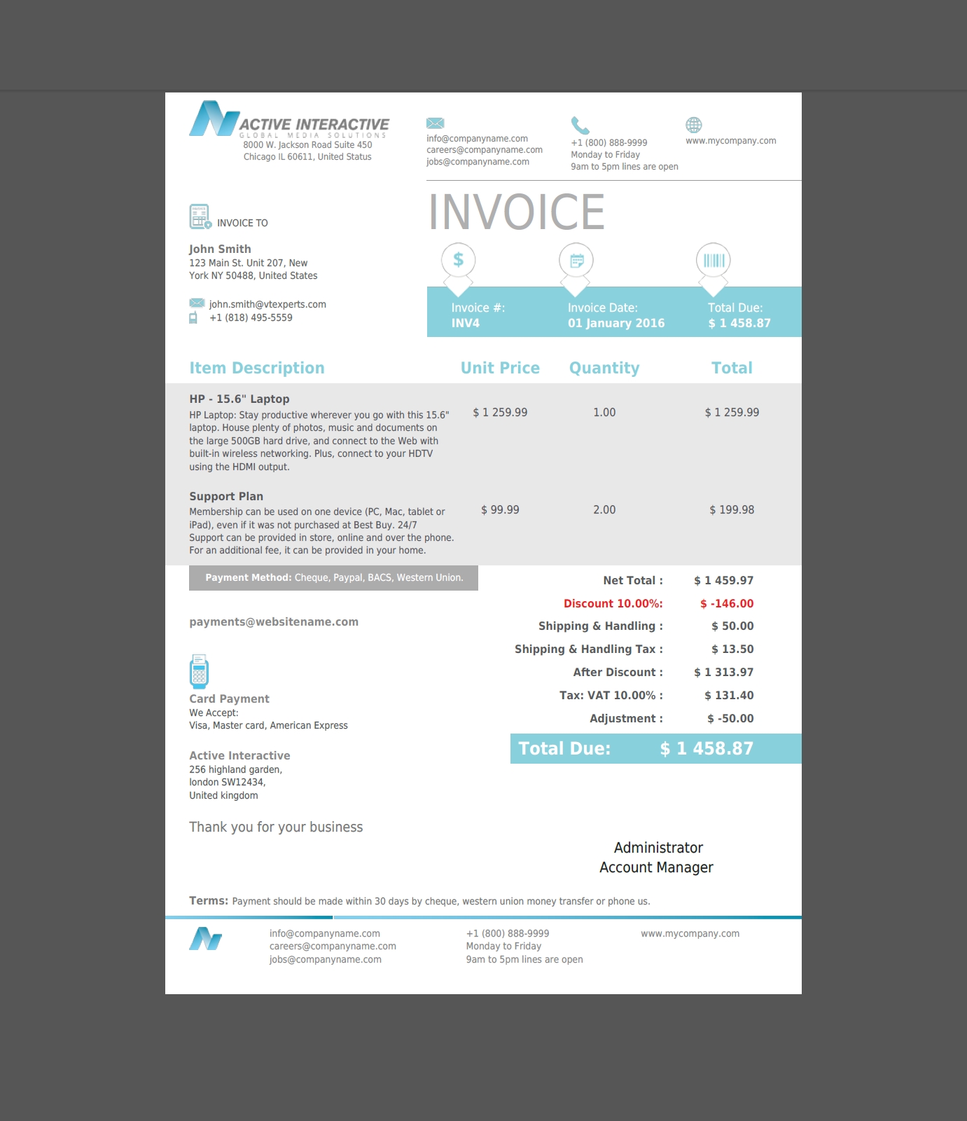 vtiger invoice template vtiger experts vtiger pdf template quoteinvoicesopo cyan 1381 X 1600