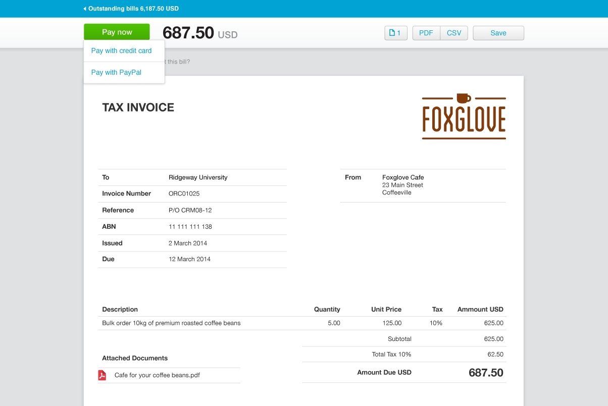 Xero Custom Invoice Template