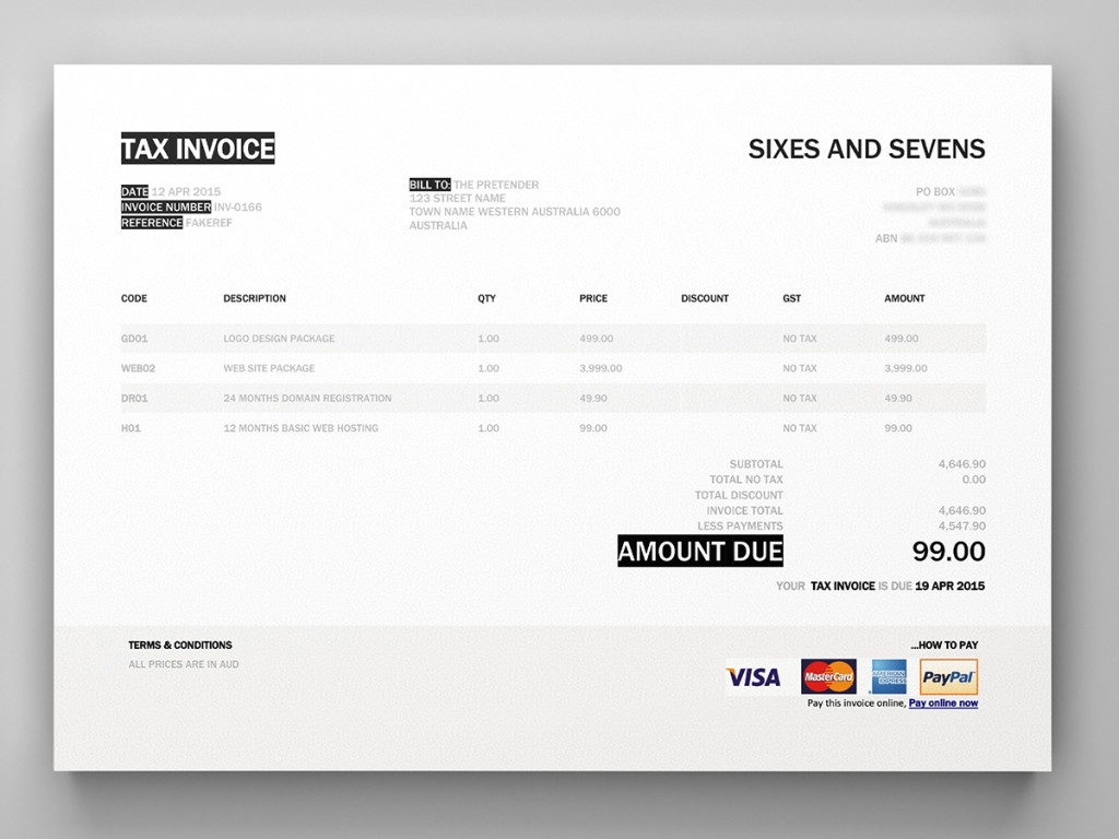 Xero Custom Invoice Template