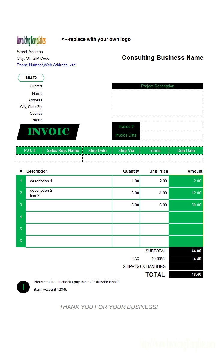 consulting invoice templates photo invoice template