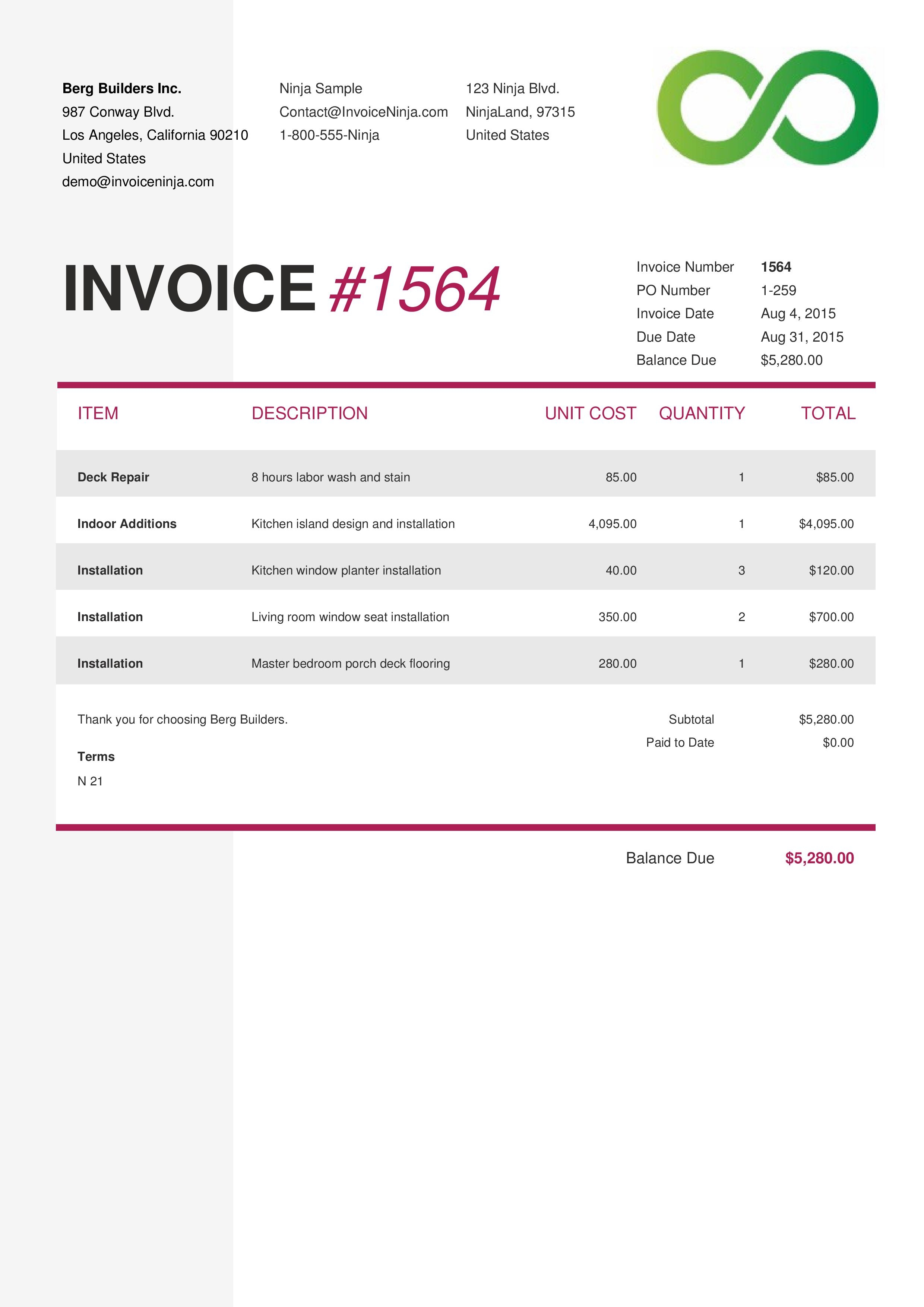 free create invoice