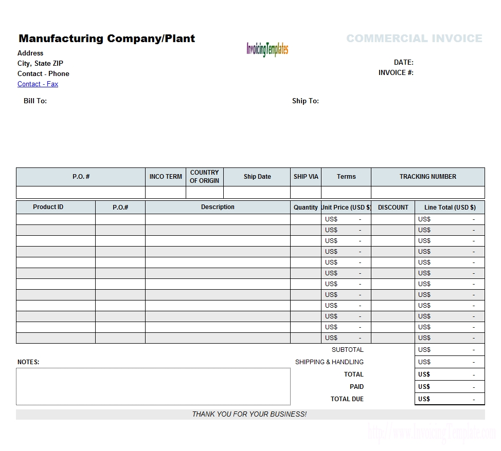 free commercial invoicing template making invoices in excel