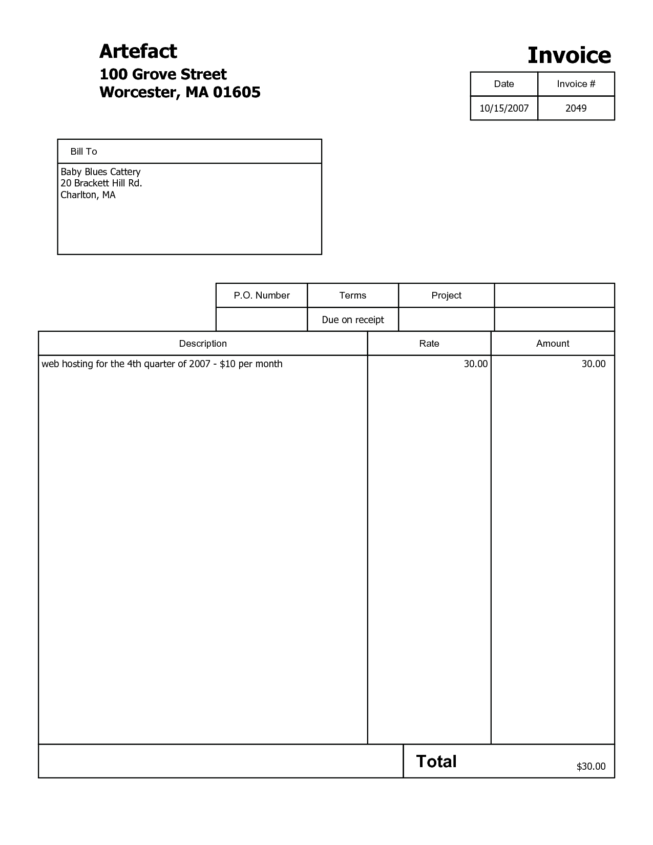 Free Editable Printable Invoice Template