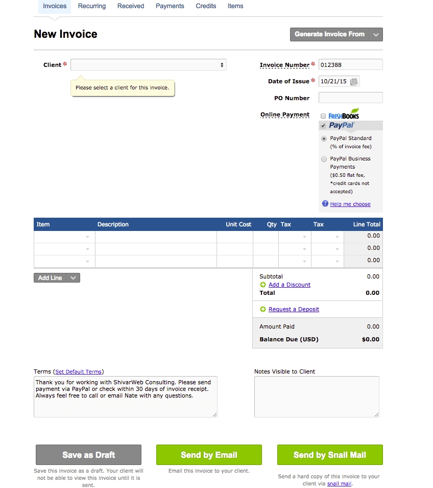 freshbooks review my 6 pros amp cons of using freshbooks for accounting freshbooks invoice template