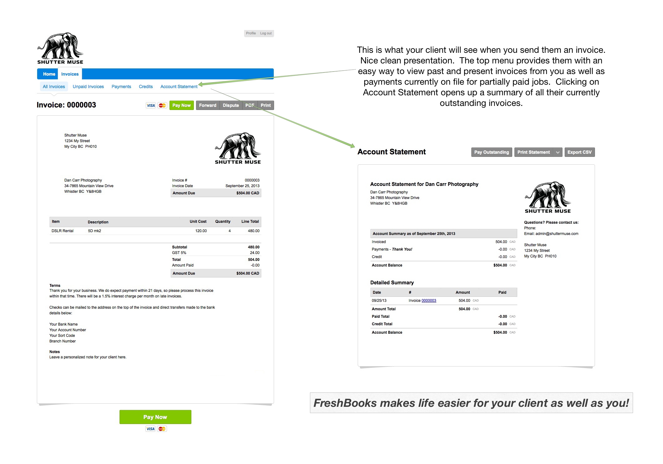 freshbooks review simplify your photography business accounting freshbooks invoice template