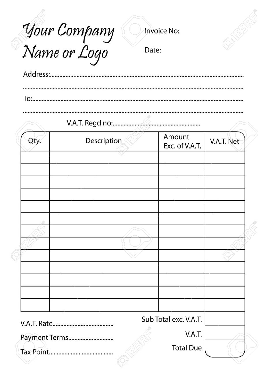 invoice book vector illustration of a bill pad template royalty invoice bill template