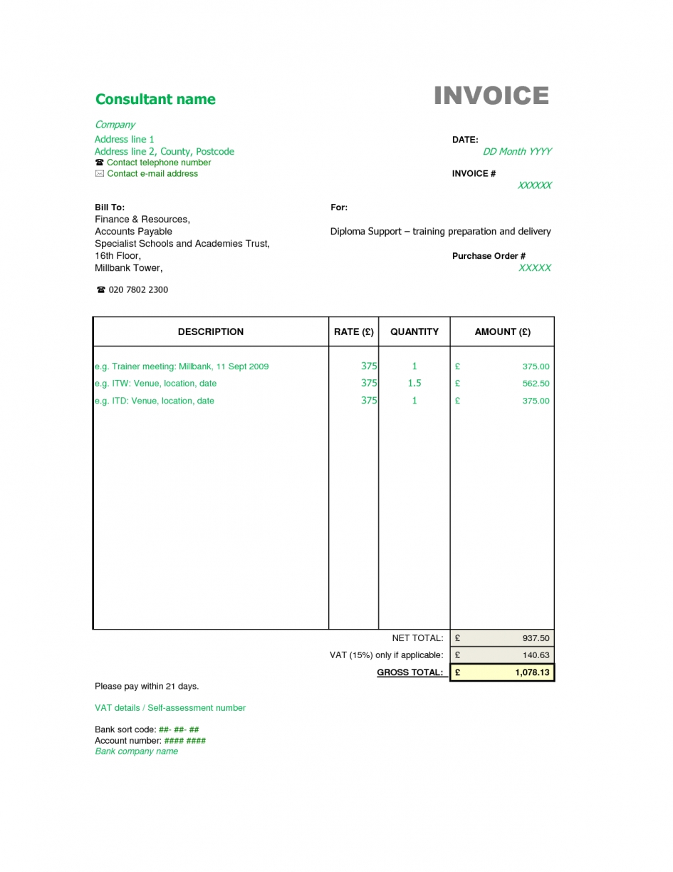 invoice sample consultancy charges bill format in word consultant invoice format for consultancy