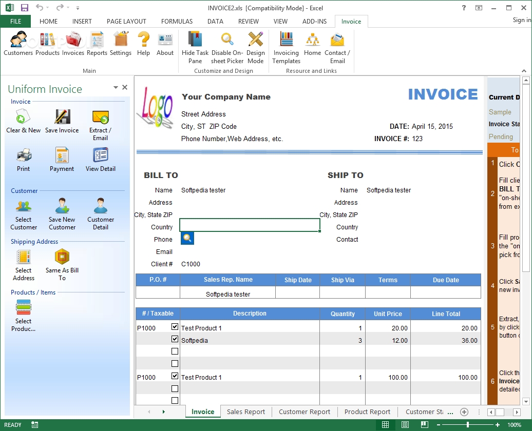 uniform invoice software download excel invoice manager