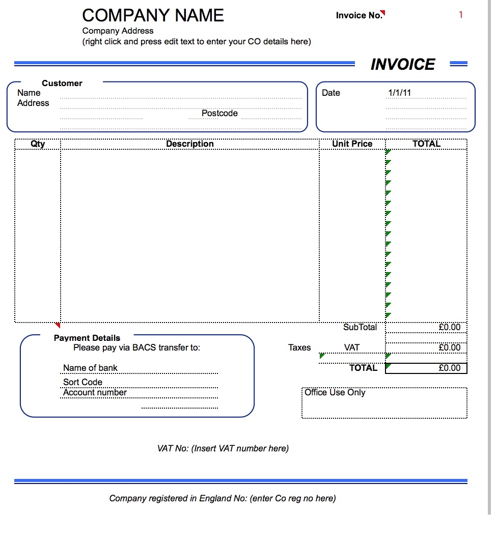 European Invoice Template