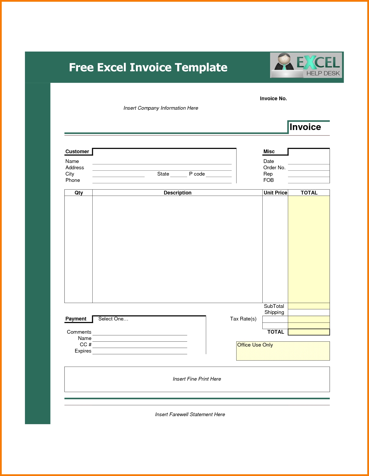 3 invoice excel receipt templates sample invoice excel