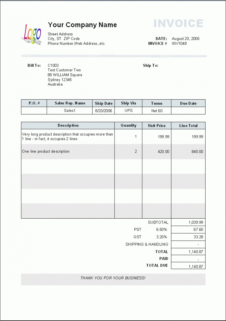 formal invoice template product invoice template sales invoice template sample invoice 750 X 1063