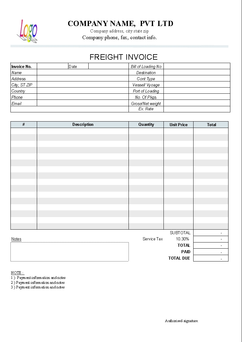 trucking invoice template free invoice template ideas