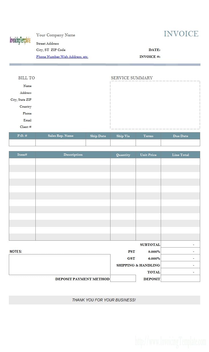 Google Spreadsheet Invoice Template