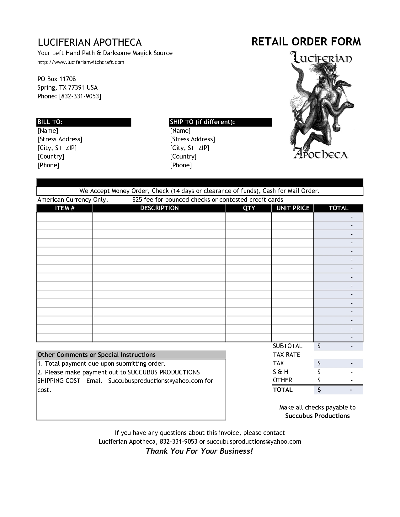 Retail Invoice Format