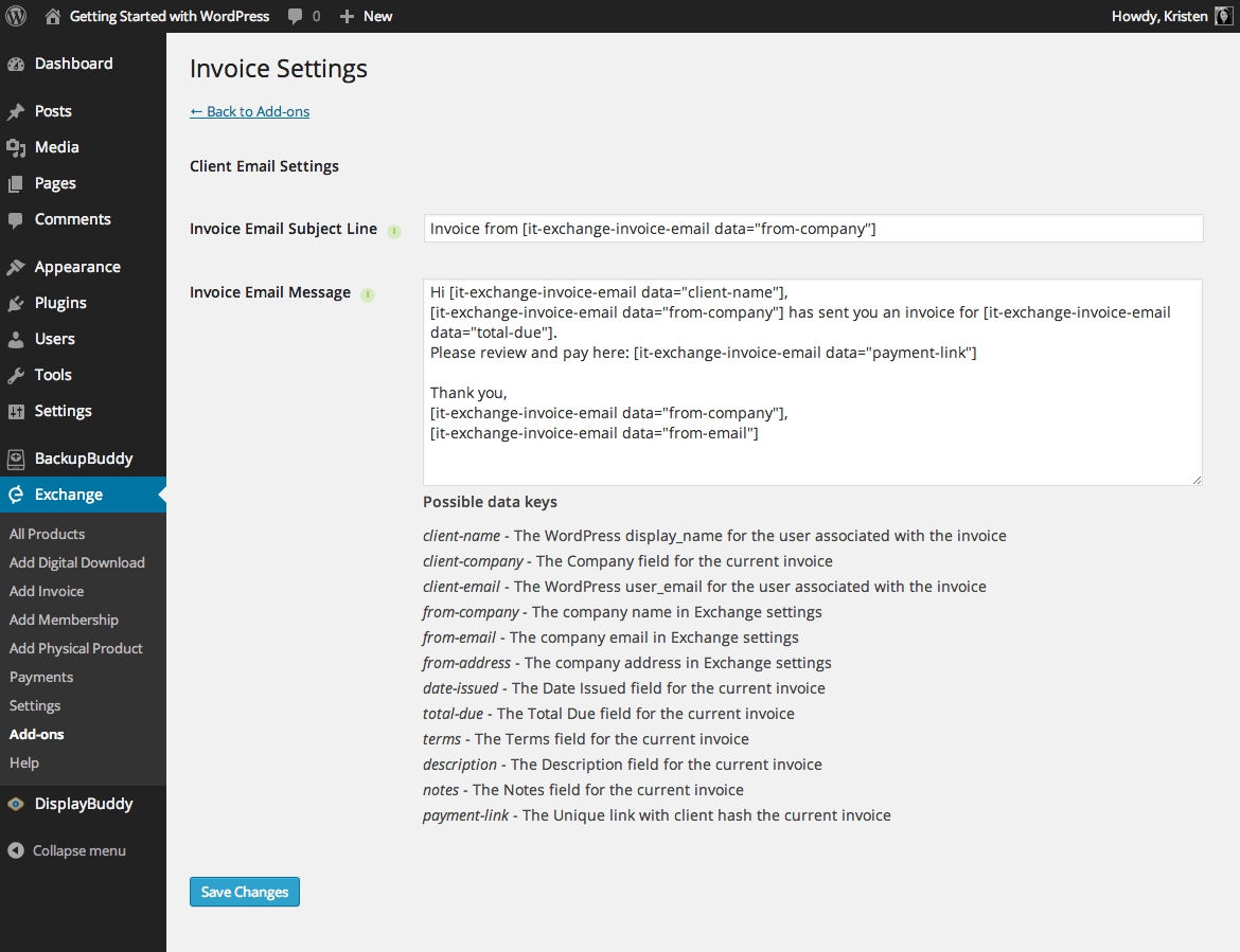send invoices with wordpress ithemes sending an invoice