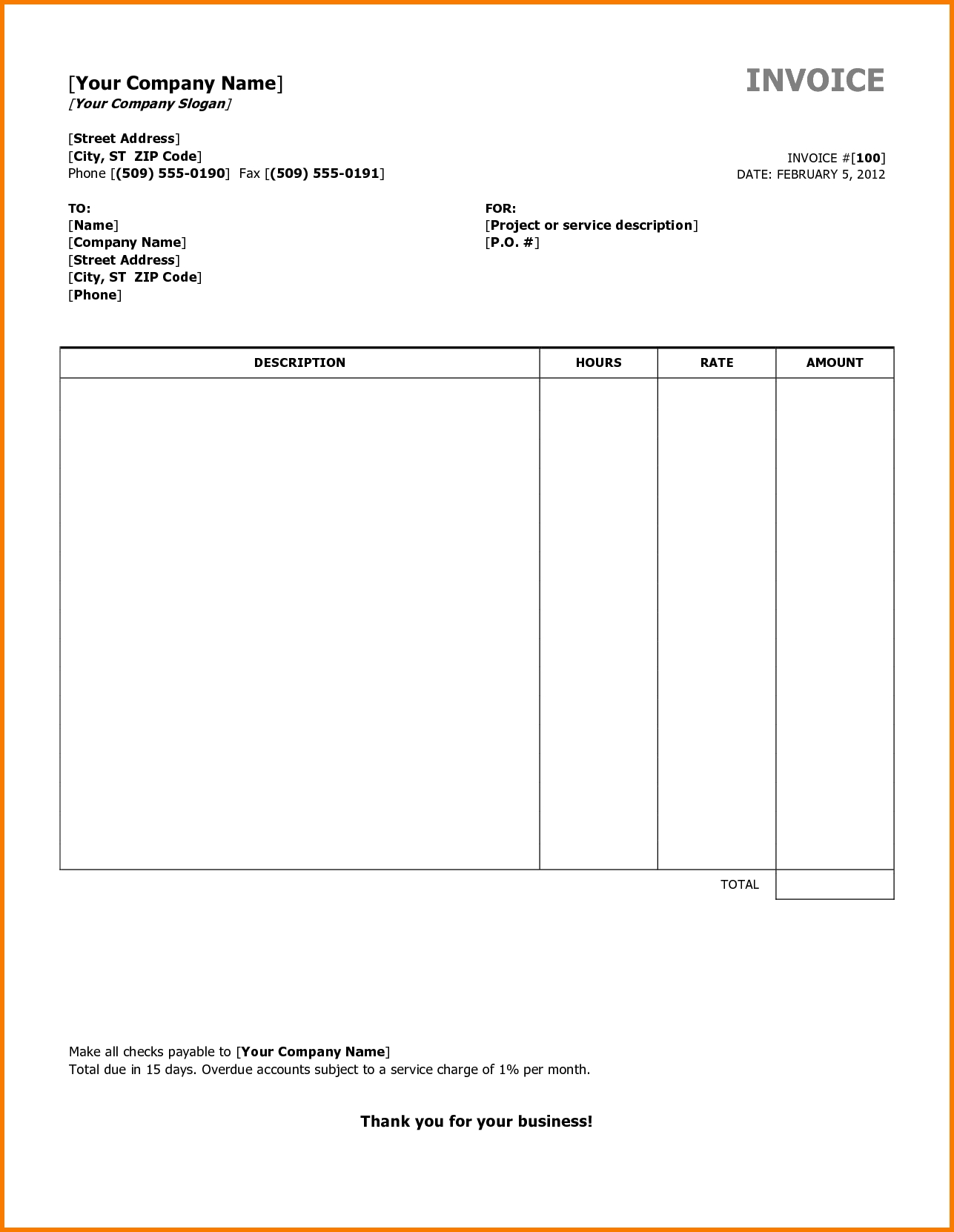 7 invoice format receipt templates format for invoice