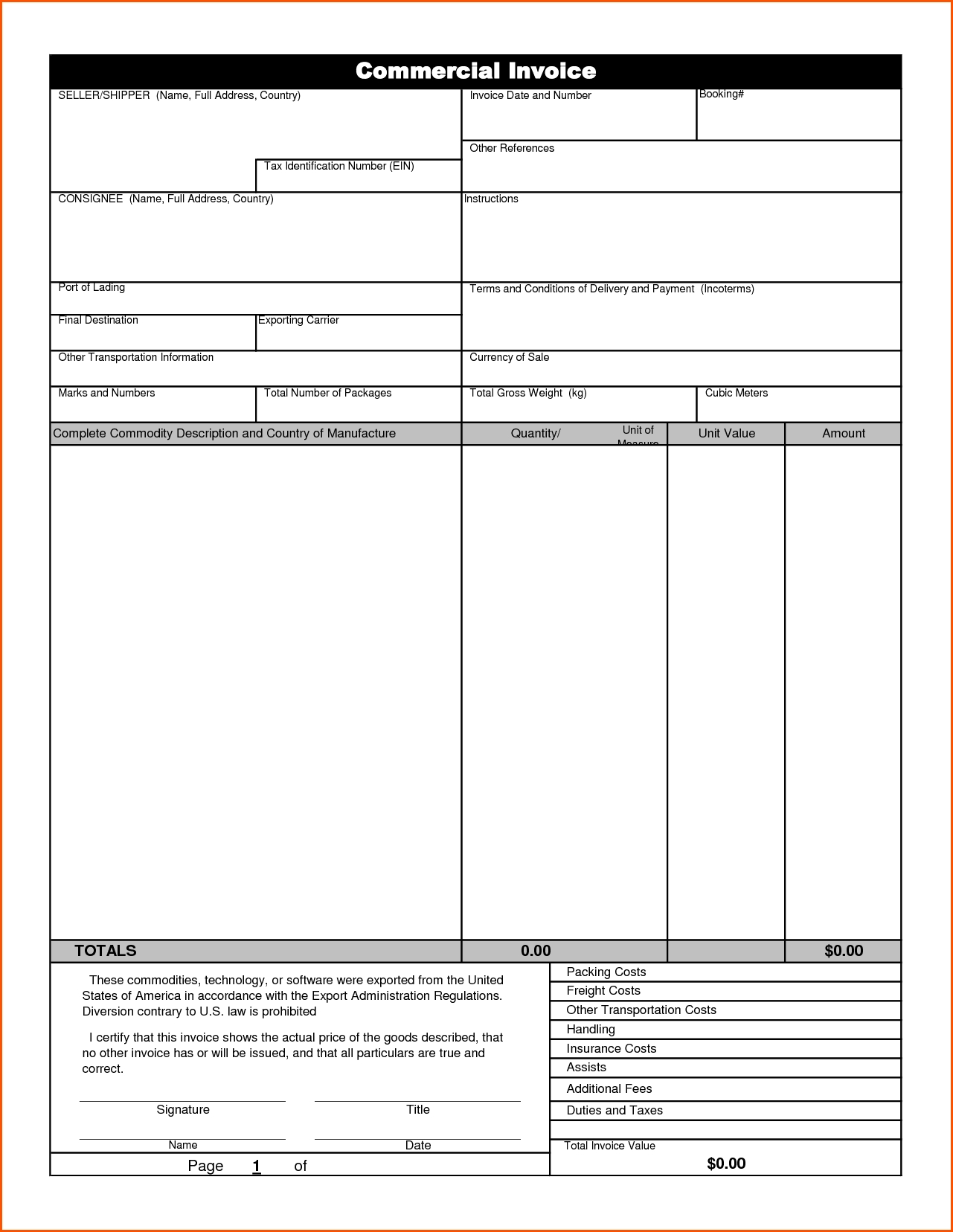commercial invoice sample excel 13 commercial invoice template excel denial letter sample 1281 X 1656