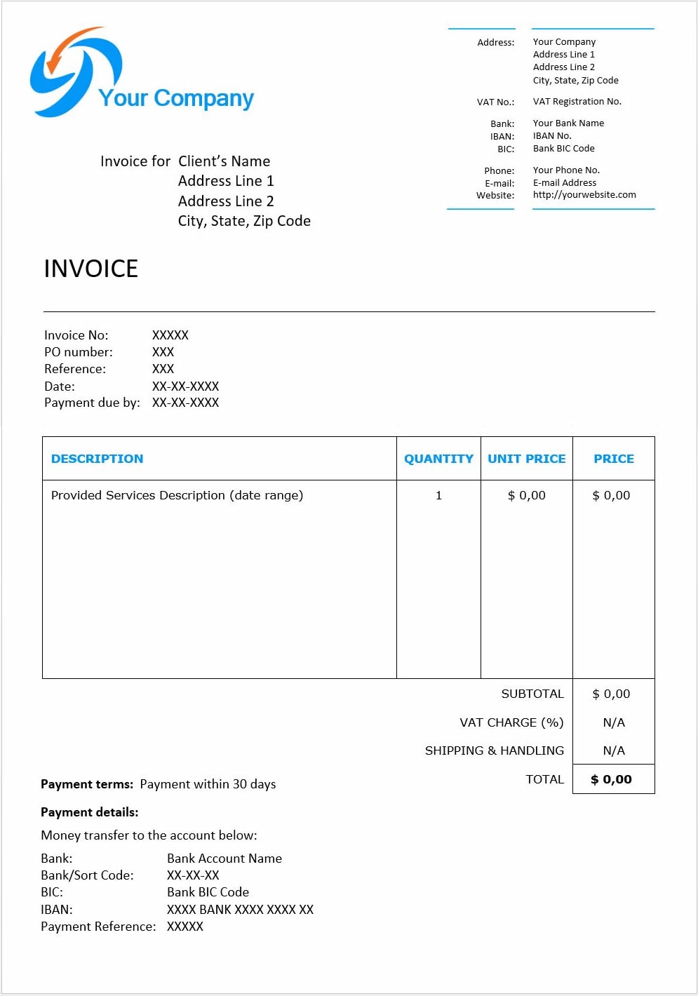 invoice example english download free template for word invoice in english
