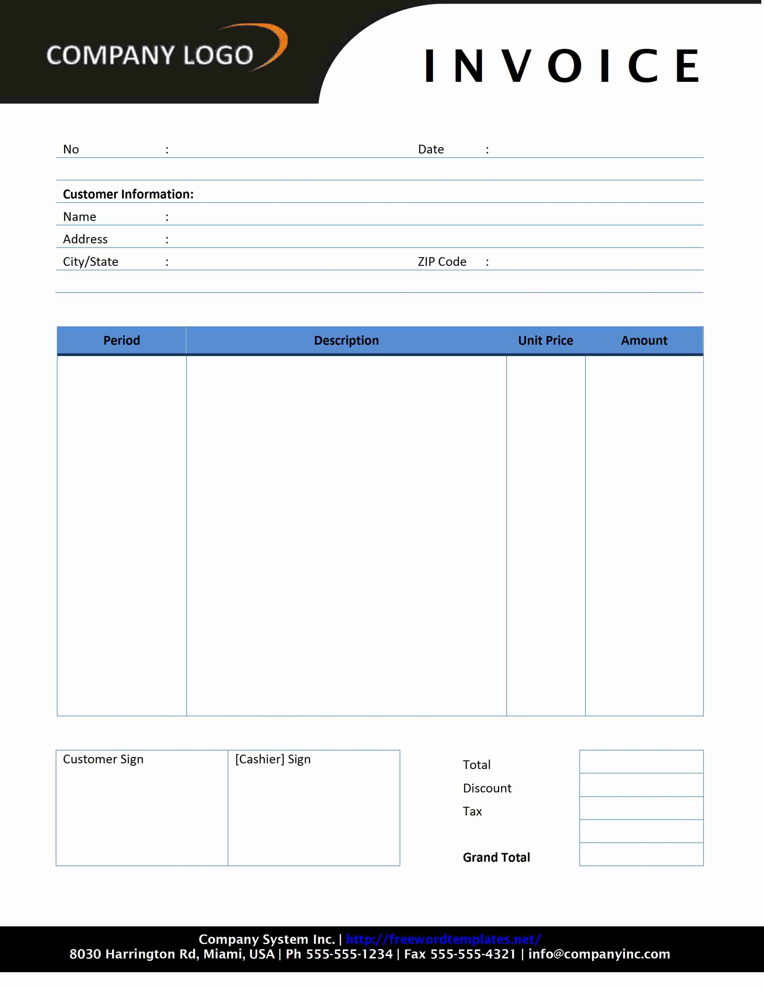 free professional invoice template