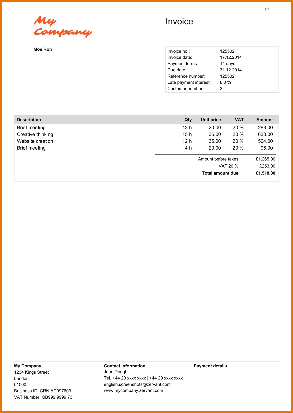 create an invoice