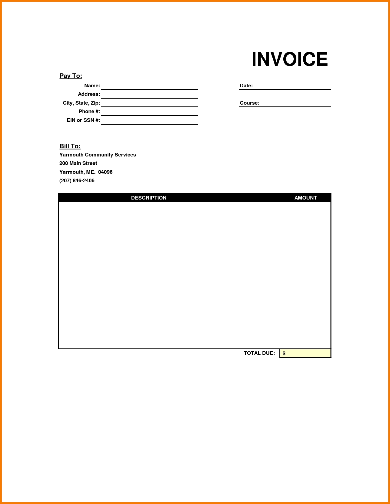 blank invoice