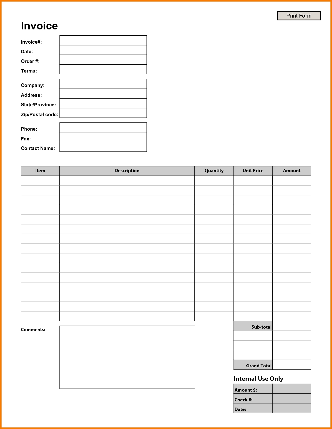 7 free printable invoice templates receipt templates printable invoice free