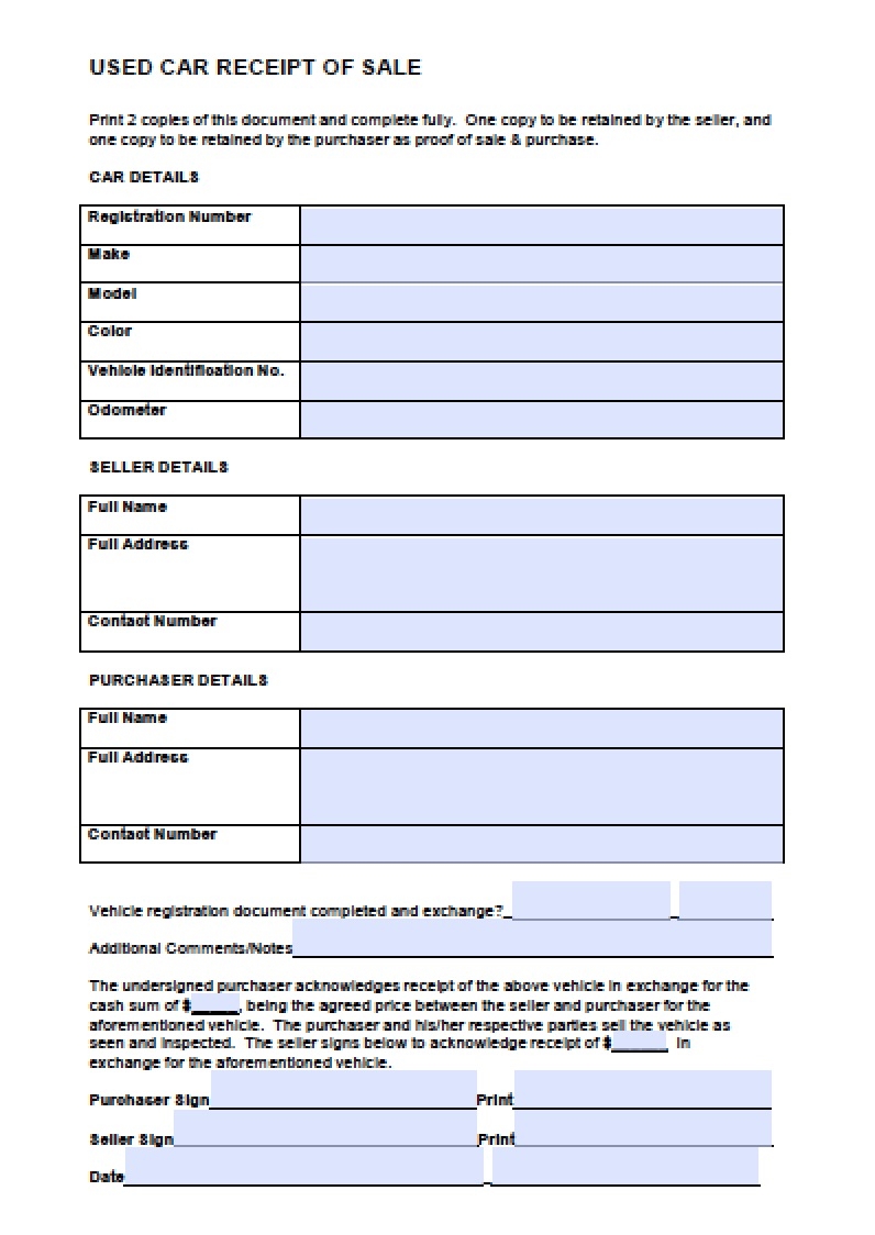 download car sales receipt template pdf word wikidownload used car sales invoice template