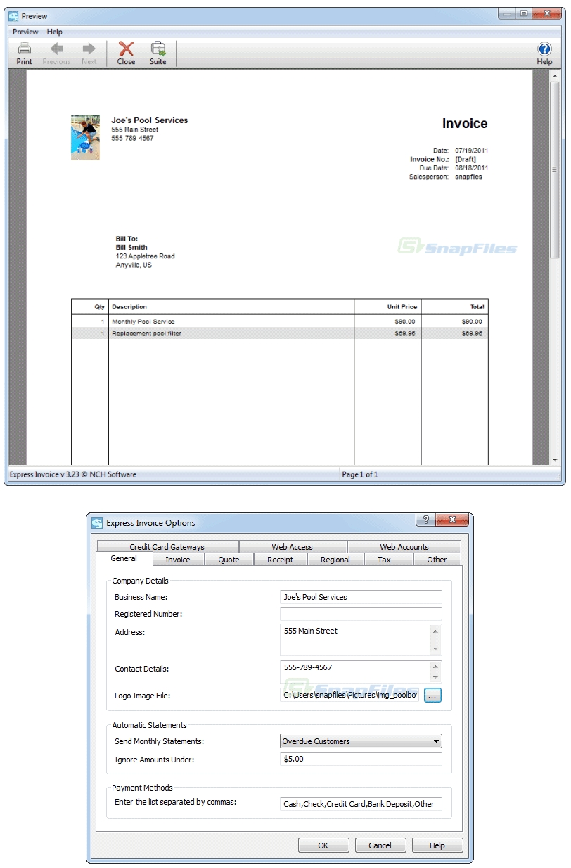 Download Express Invoice