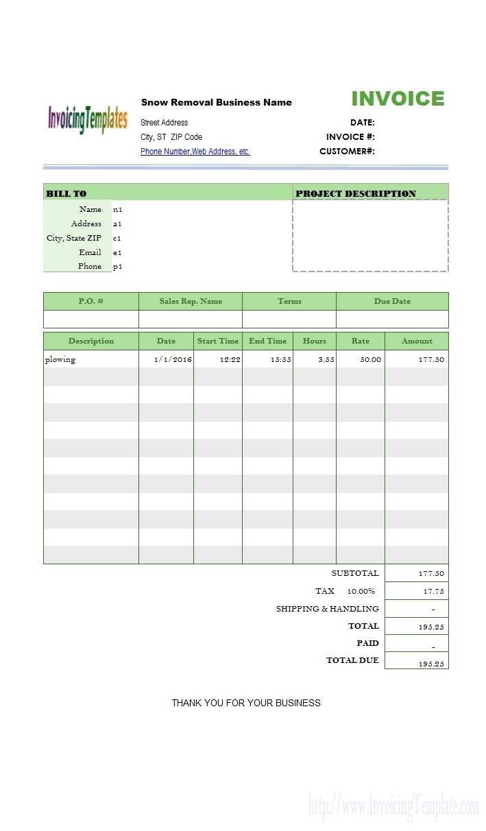samples of free invoice templates via free invoice maker