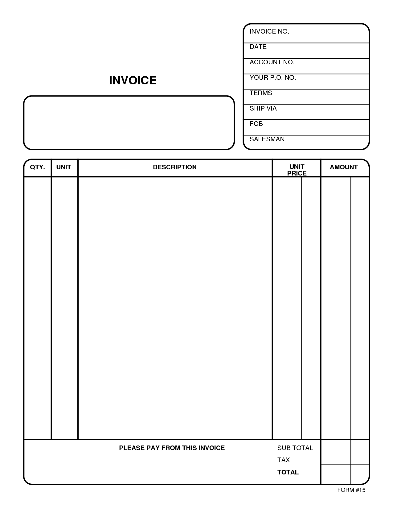 create a simple invoice template in word