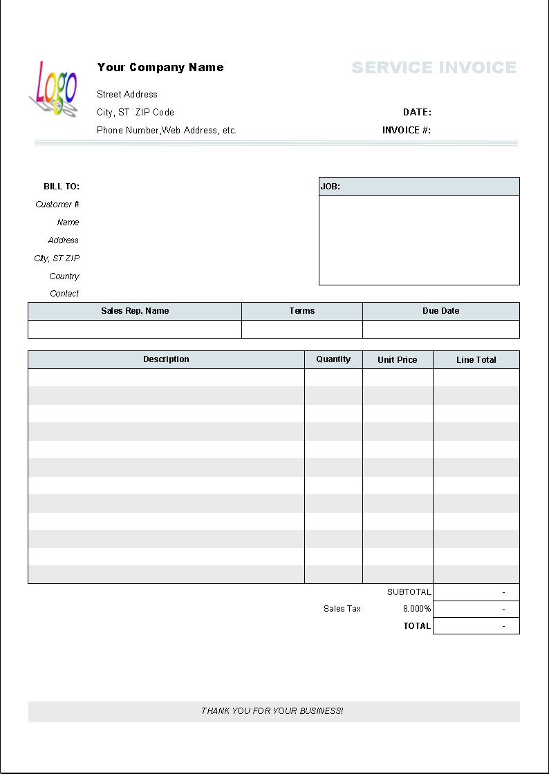 ms excel invoice templates