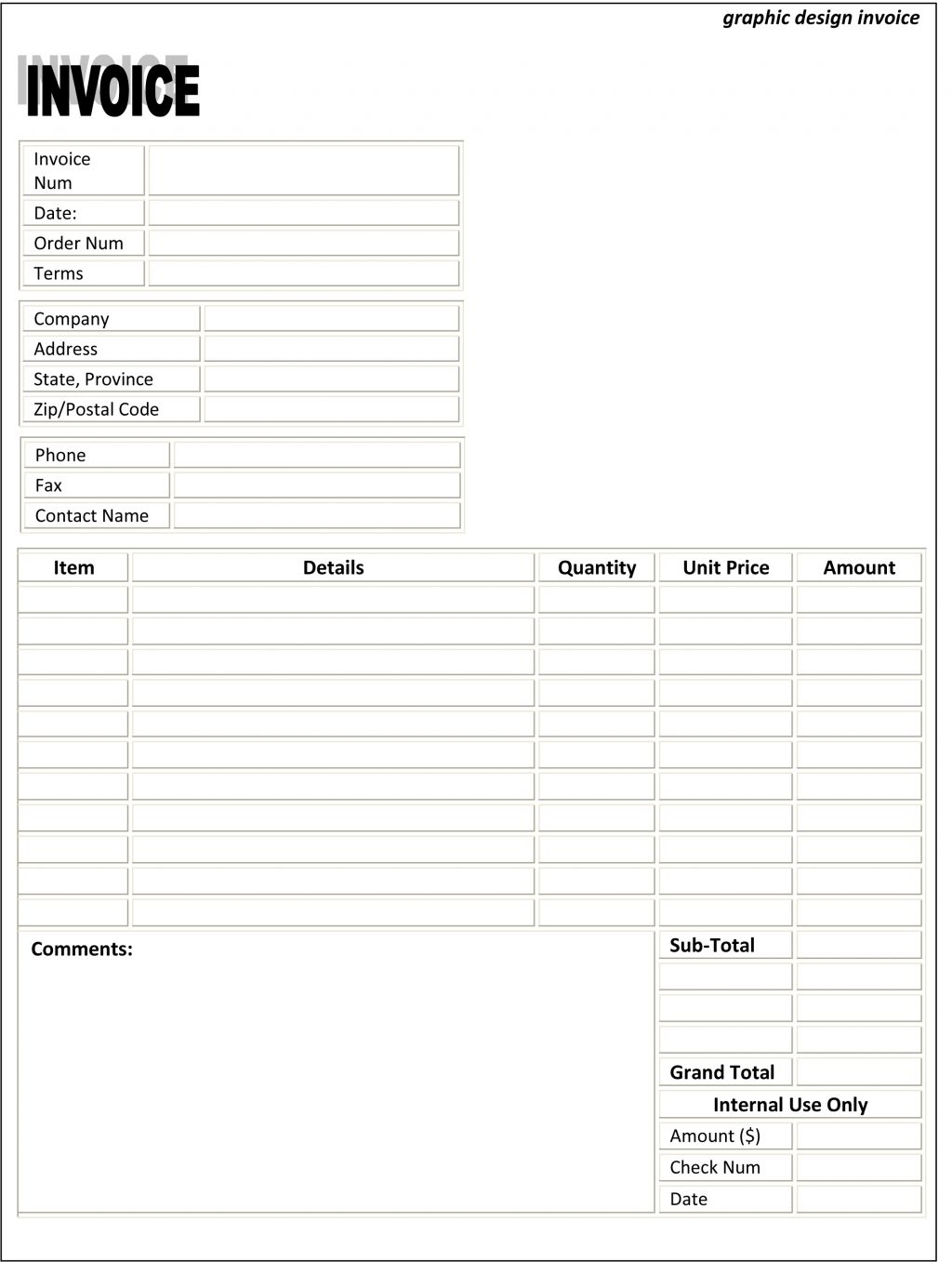 free printable invoice template microsoft word 1099 consultant invoice template business invoices templates 1024 X 1357