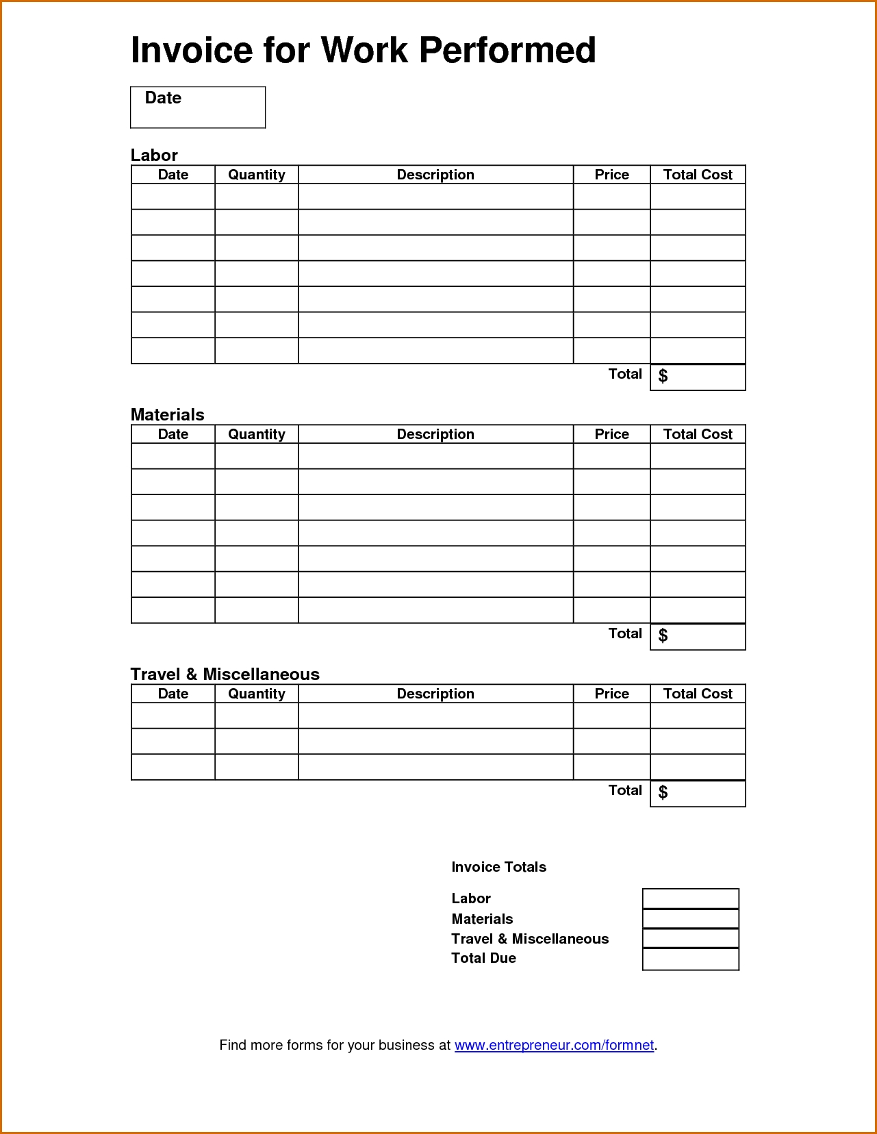 invoice for work done resume templates invoice for work
