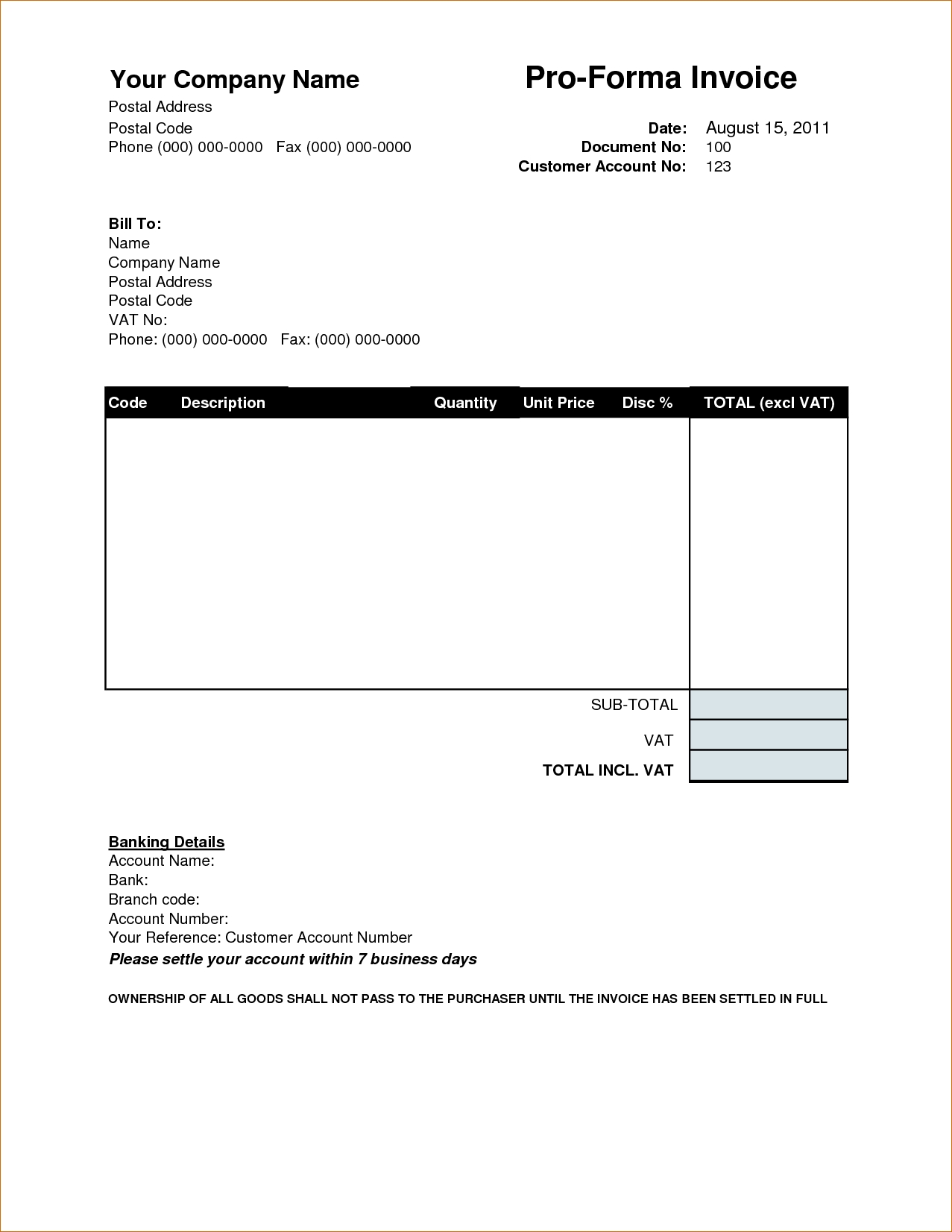 proforma invoice format in word sample of proforma invoice format of proforma invoice 1277 X 1652